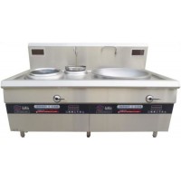 15kw+20kw Electromagnetic Fry Furnace Double Head and TailElectric StoveInduction Cooktopwith Prepar