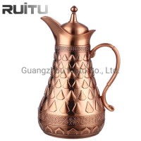 Table Restaurant Copper Rose Gold Camping Insulated Dallah Thermos Glass Inner Turkish Arabic Water