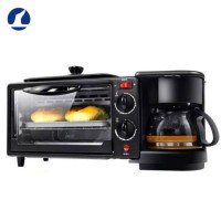 Multifunction 3 in 1 Breakfast Machine Coffee Maker Bread Pizza Frying Pan Toaster Oven