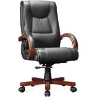 Classic Modern Wooden PU/Leather Metal Executive Computer Manager Swivel Meeting Office Visitor Chai