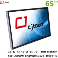 Touch Monitor 65inch Large Outdoor IPS Industrial Waterproof 2500ints High Brightness Sunlight Reada
