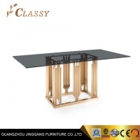 Glass Dining Table Golden Metal Table Dining Furniture