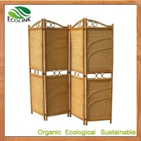 Customize Leisure Indoor Folding Screen with Natural Rattan