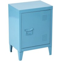 Blue Metal Nightstand Storage Cabinet Table for Dining Room