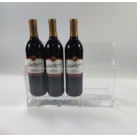 Clear Acrylic Plexiglass Wall Mounted Wine Bottle and Goblet Glass Stand Holder