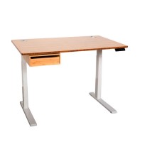 Office Furniture Electric Height Adjustable Bamboo Standing Desk with Drawer