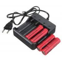 4 Slots Intelligent Rechargeable Battery Charger for 4X 18650
