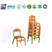 Nursery School Classroom Furniture Chair  Modern Student Wooden Stackable Chair  Children Kindergart