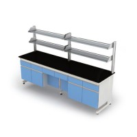 China Epoxy Resin Work Top with Wheels Floor Mounted Medical Factory Work Bench