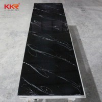Pure Black Corian Solid Surface Artificial Stone