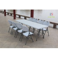 HDPE 8FT Whole Resin Folding Table Outdoor Furniture
