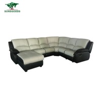 Chinese Italy Top Grain Hafl Leather Home Movie Theater Cinema Manual Recliner Home Furniture Sofa
