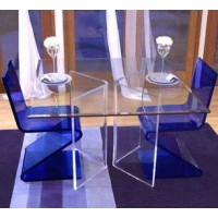 Customized Factory Directly Sale Elegant Acrylic Dining Table and Chair