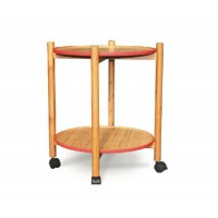 Bamboo Serving Cart Bamboo Kitchen Trolley with Two Layers Eb-51001