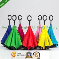 Innovative Hands-Free Straight Rain Promotional Advertising Outdoor Reverse Inverted Umbrella (SU-00