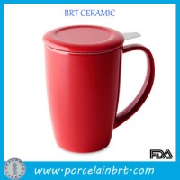 Red Tea Mug with Stainless Steel Infuser