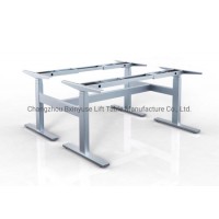 Dual Motor Double Tabletops Electric Lift Table Standing Office Desk