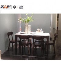 Modern Kitchen & Dining Table Set 1 Dinner Table 6 Chairs Nordic Style Brown Color for Dining Room F