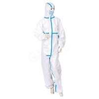 Chemical Protective Clothing in Stock Medical Product Supply Against Splashes with Blue Strips Surgi