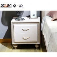 Modern Fashion Design Royal Master Bedroom Furniture Double Bed Side Night Table