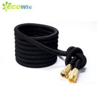 Double Latex Retractable Hose 25FT 50FT 100FT Flexible Watering Brass Connect Shrinking Expandable G