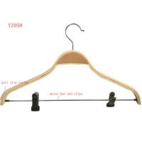 Fashion Adult Size Set Clothes Wood Hanger with Metal Clips