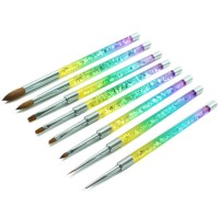 2021 EVAL Rainbow Aqua Handle Professional UV Gel Nail Art Brush