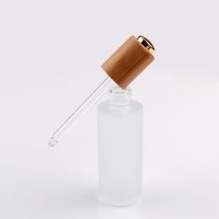 Bamboo Press Pump Dropper for White Color Glass Olive Oil Bottle