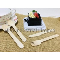 Biodegradable Disposable Custom Birchwood Wooden Cutlery with Wrapped