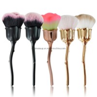 Fashion Beauty Blush Brushes Nail Art Glitter Power Dust Brush Manicure Metal Rose Head Nail Brush