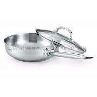 Clearance Sales! Stainless Steel Saute Pan  Frying Pan with Tempered Glass Lid  Professional Kitchen