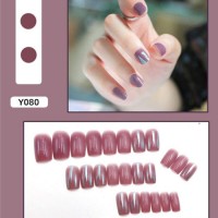 The Factory Directly Supplies Flash Pink French Solid Color Wearable Fashion Nail Products