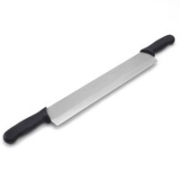 15"Double Handled Cheese Knife with Black Handles