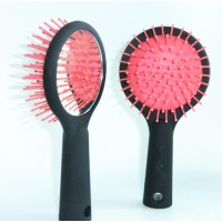 Rainbow Plastic Styling Hair Comb Brush with Mirror