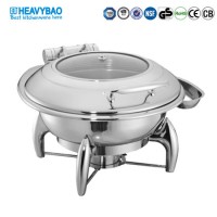 Heavybao High Quality Buffet Tools Stainless Steel Induction Food Warmers Round Chafing Dish