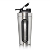 Stainless Steel BPA Free Sport Gym Exercise Protein Shaker Drinking Water Bottle 700ml with Scale