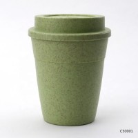 Eco Friendly Custom BPA Free Wheat Straw Reusable Coffee Cup 12oz