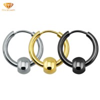 Body Jewelry Round Simple Temperament Titanium Steel Earrings Cross-Border Surgical Stainless Steel