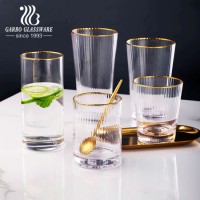 Wholesale Crystal Clear Handmade Luxury Style Highball Glass Beverage Milk Tea Water Coffee Cup with