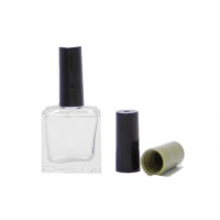 15ml 13/415 Clear Frosted Nail Polish Bottle Matched Nylon Brush and Cap