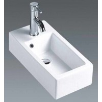 White Ceramic Toilet Sink Wall-Hung Bathroom Hand Wash Basin (7098A)