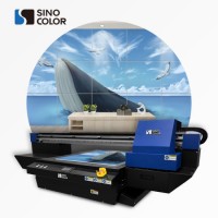 A1 Size Sinocolor High Quality Flatbed Inkjet Printer UV 3D with 3PC Epson Dx8 Head on Glass