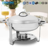 Heavybao 3.5L Hotel Restaurant Round Design Stainless Steel Buffet Stove Dinner Chafing Dish