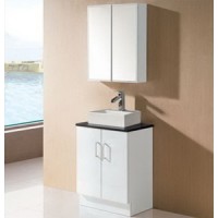 White Glossy Bathroom Vanity with Single Basin (SK17-600W)