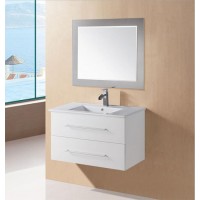 White Glossy Wooden MDF Bathroom Vanity with Soft Close (LOLA-600)
