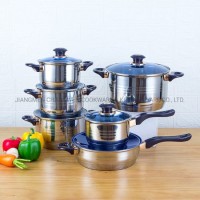 2021 New Arrivals Kitchenware 12 PCS Cooking Pot Non-Stick Pan Stainless Steel Cookware Set with Bak