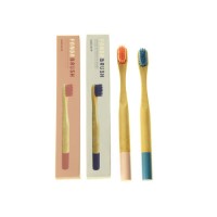 Customized Packaging Eco-Friendly Biodegradable Round Handle Soft Kids Bamboo Toothbrush