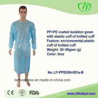 Disposable High Quality PP+PE Coated Isolation Gown