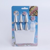 Stainless Steel Cake Decorating Nozzles with Silicone Pastry Bag