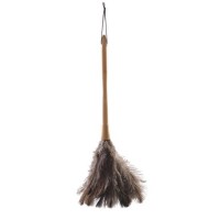 Super Soft Real Ostrich Feather Duster Bamboo Handle Natural Finish Brown Wood Home Furniture Duster